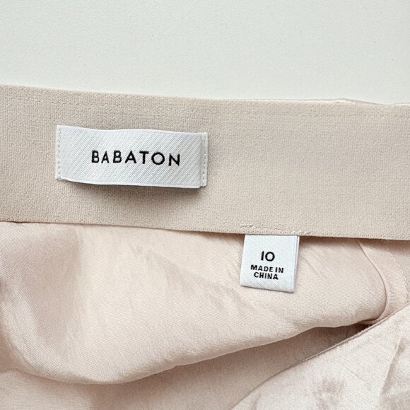 Aritzia Slip Satin Midi Skirt Nude Blush Champagne Size 10 - Picture 7 of 9